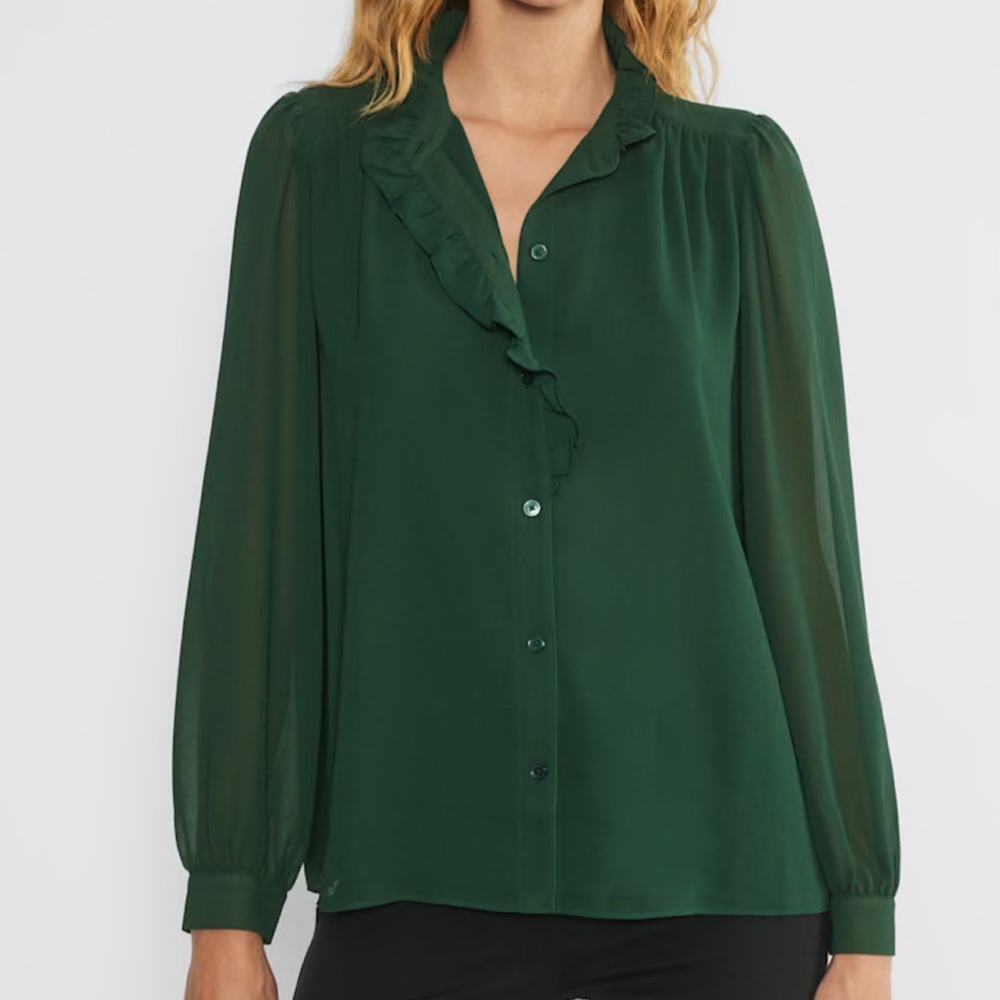 Wilfred Valentina Chiffon mockneck longsleeve blouse